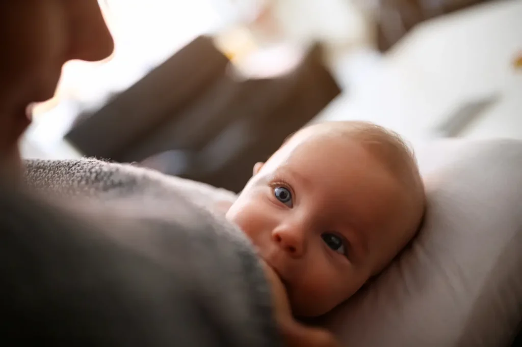 Breastfeeding Cute Little Baby Boy